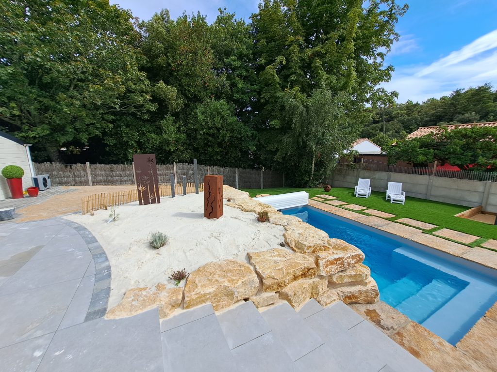 aménagement extérieur à Saint Jean de Monts réalisation Espace Cour